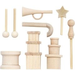 Mini drveni ukrasi - Novogodišnji set od 9 kom