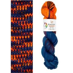 Predivo za pletenje Gazzal Unicorn 100 g | narančasto-plava