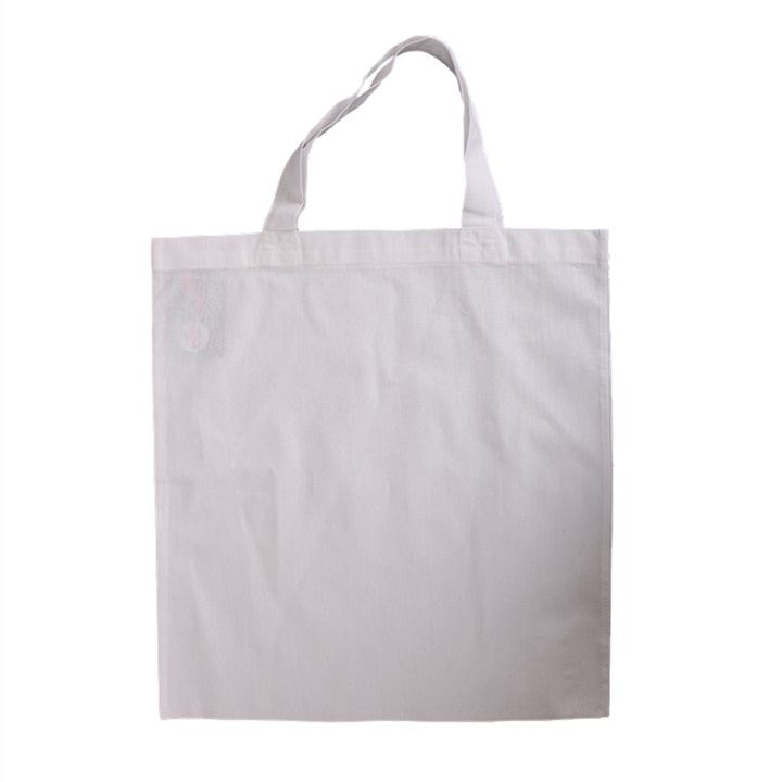 Pamučna torba s kratkom ručkom, bijela 38 x 42 cm
