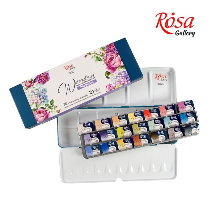 Akvarelne boje Rosa Gallery - set Romantic 21 x 2,5 ml