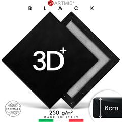 3D  Crno slikarsko platno na okviru PROFI - više dimenzija