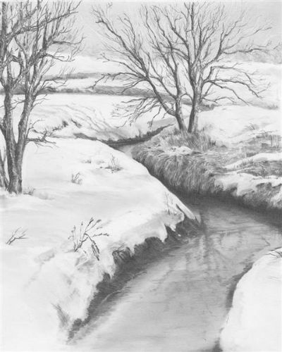 Kreativni set za skiciranje - Zimski potok