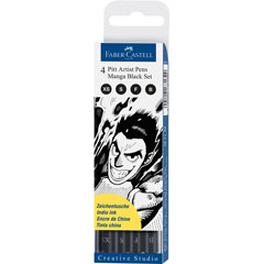 Flomasteri Art Pen PITT Manga Black - set Etui 4kom B-F-S-XS