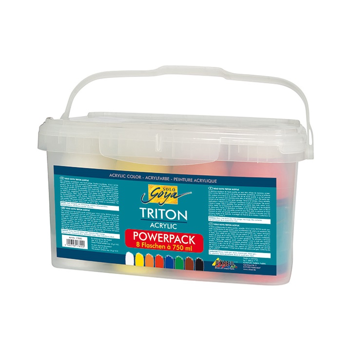 Akrilne boje Kreul Triton Liquid Powerpack / set od 8 x 750 ml
