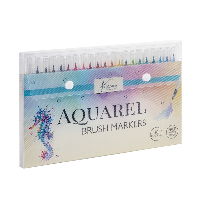 Akvarel flomasteri u paketu - 20 komada i kist