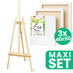 ARTMIE Studio štafelaj set s 3 EKO slikarska platna 40x50 cm