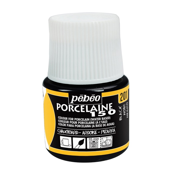 Boja sa efektom table za porculan Pebeo Porcelain 150 45 ml - crna