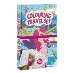 Detská cestovná omaľovacia sada – 1 kniha a 12 ceruziek (Jednorožec)