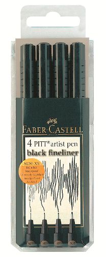 Flomasteri Art Pen PITT set 4 XS-S-F-M -  crna