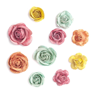3D papirne ruže Boho - set od 10 komada