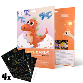 Čarobne slike za grebanje za djecu - Small dinosaur - 4 kom