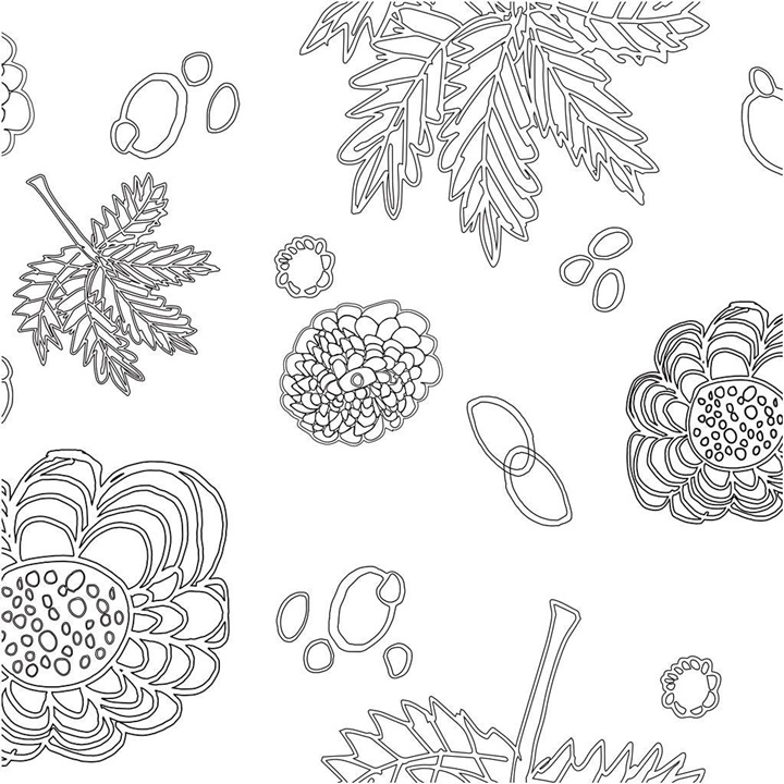 Pamučna tkanina 100 x 140 cm | plant motif