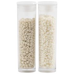 Rocaille perle 1,7 mm, set 2x7 g | Beige with pearl shine
