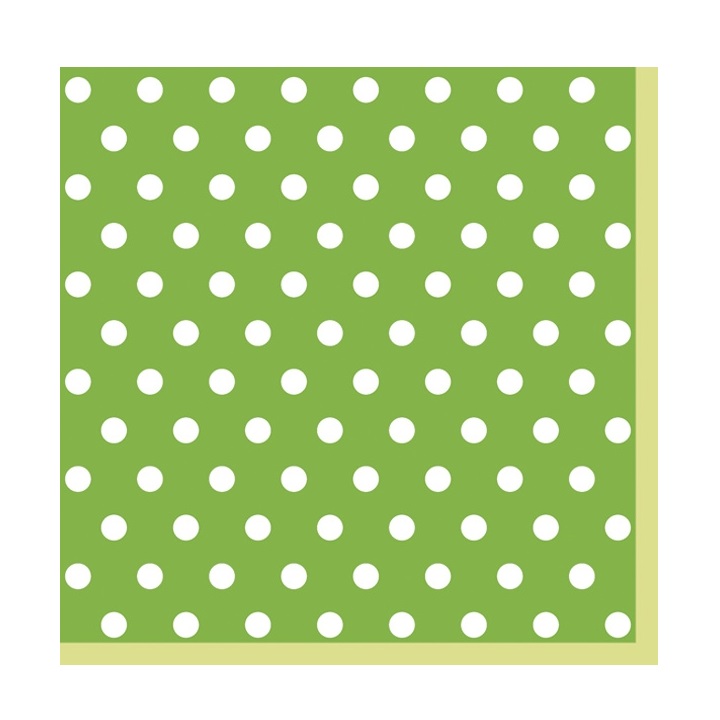 Salveta za dekupaž - Zelena sa točkama - 1 komad