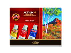 Set akrilnih boja KOH-I-NOOR / 6 x 16 ml