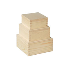 Set drvenih kutija za dekoraciju - 3 dijela
