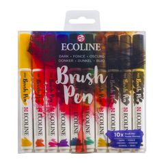 Vodene olovke Ecoline Brush Pen Dark | Set od 10 komada